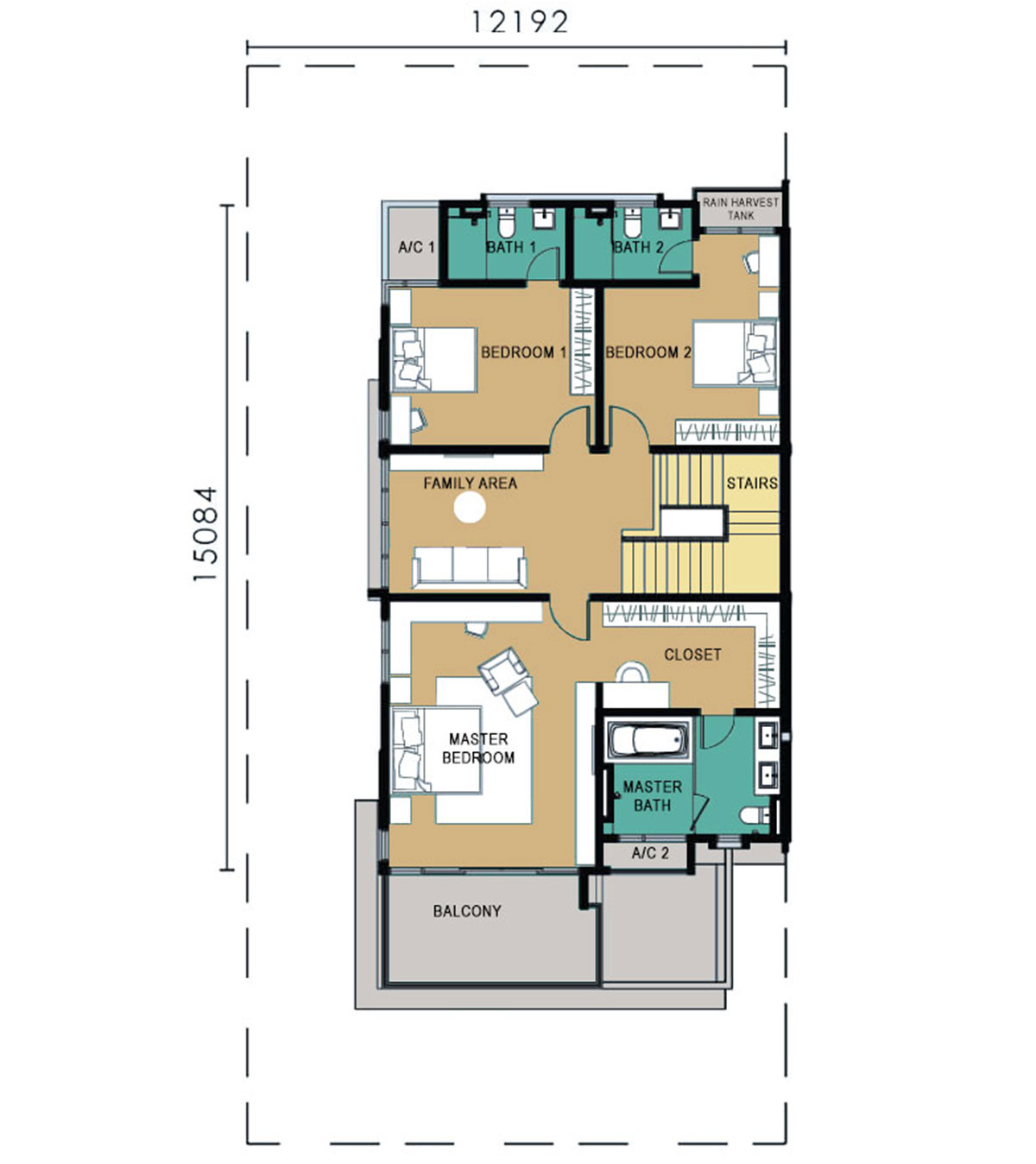 2-Storey Semi-Detached - Type A - First Floor,2-Storey Semi-Detached - Type A - First Floor